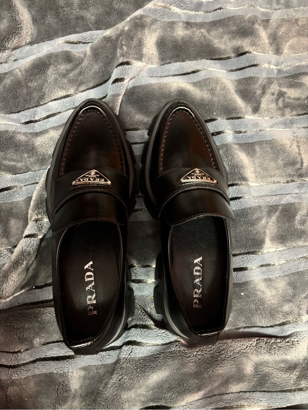 Prada Black Leather Loafers
